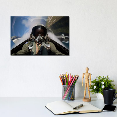 View From The Cockpit Of An F-16 Block 30 Pulling G's by HIGH-G Productions - Wrapped Canvas Print