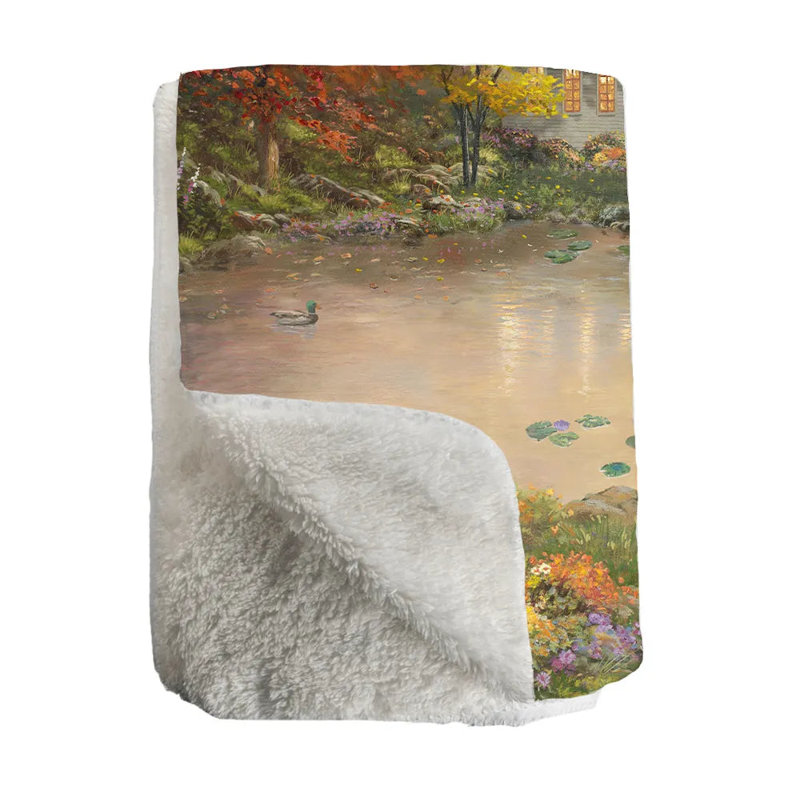 Jeté en sherpa Thomas Kinkade
