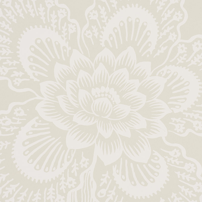 Schumacher x Celerie Kemble Hothouse Flowers Silhouette Wallpaper, Cream