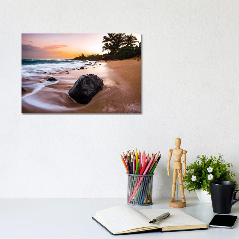 Smooth Shore by Lucas Moore - Wrapped Canvas Print, 20.32 cm H x 30.48 cm W