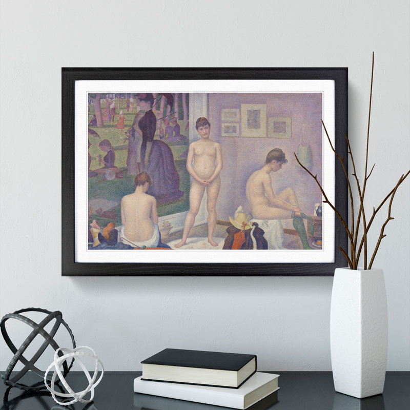 Models by Georges Seurat - Picture Frame Painting, 27cm H x 36cm W x 2cm D, Black