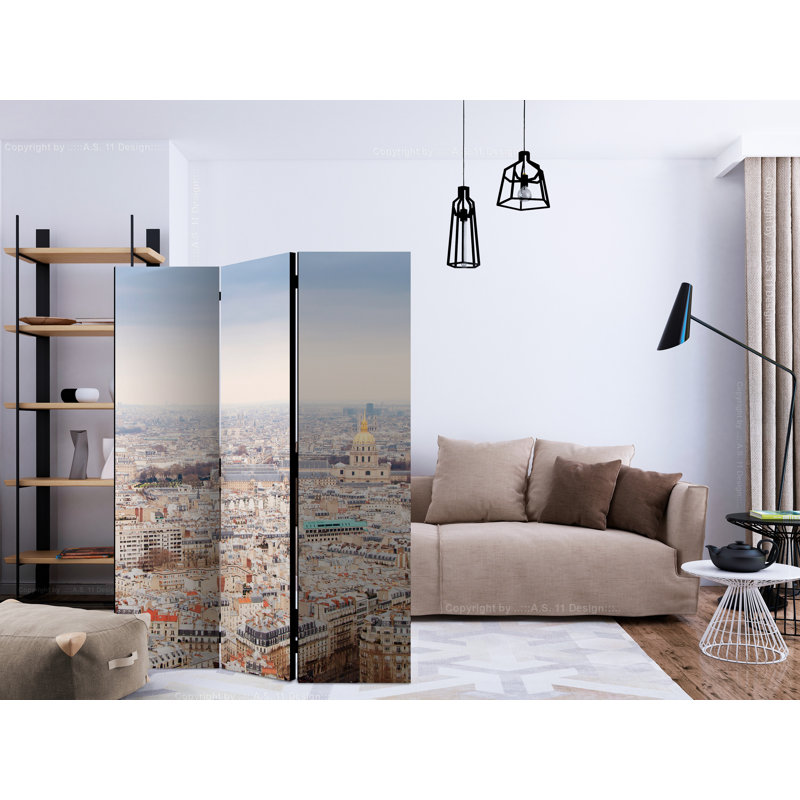 Haize 135cm W x 172cm H 3 - Panel Solid Wood Folding Room Divider