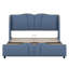Cadre de lit plateforme grand, cadre de lit avec tête de lit à oreilles, cadre de lit rembourré avec pied de lit ondulé-180924700-180924691