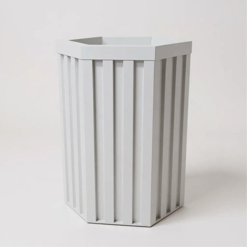 Hexagon Column Planter SM, White
