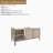 Elegant Veener Weaving Design Coffee Table With 4 Sliding Door, Wooden Center Rectangular Table With Symmetrical Design Storage Cabinet