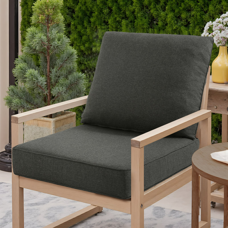 Jakailyn Outdoor 4.8'' Seat / Back Cushion Set, Dark Gray