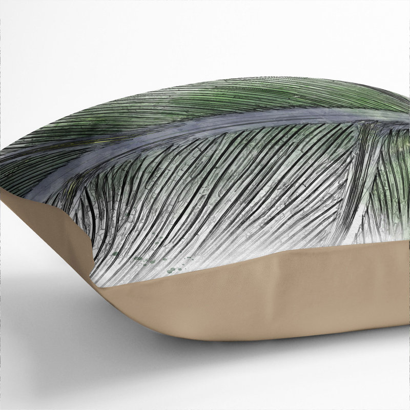 Leaf Detail Sketch Square Throw Cushion, Stone, 40cm H x 40cm W x 15cm D