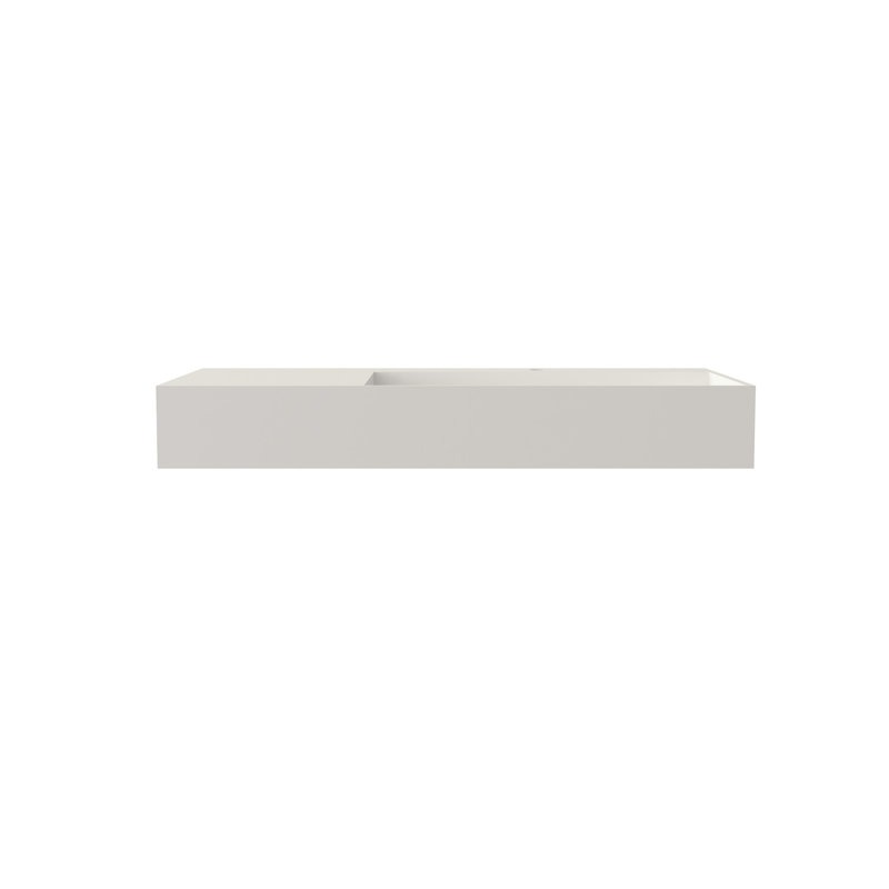 Stone Resin Solid Surface Bathroom Basin, 53.24 Lb, Matte White, 35.27 In Deep, 18.45 Wide, 4.99 High, Adaptable To Various Configurations, Scratch - , Flexible Installation Options, Seamless