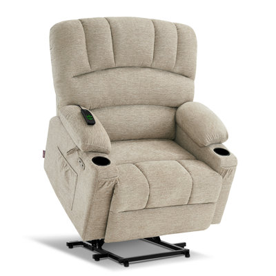 Maysoun Power Lift Recliner Chair With Massage And Heat for Big Elderly People, Cup Holders, USB Ports, Side Pockets, Fabric R7092 (Large-Wide) -  Hokku Designs, 9556149E9A8A4CE79C8C8B60D5877C7D