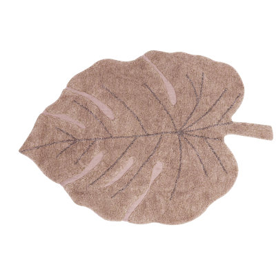 Monstera Hand Woven Cotton Floral Area Rug