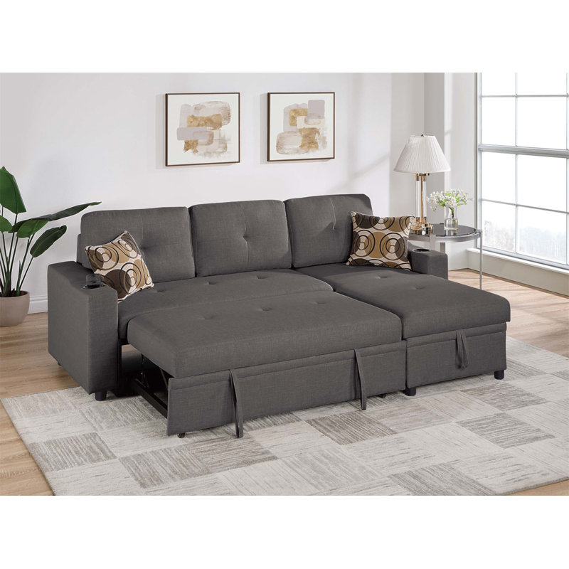 Canapé modulaire réversible Poundex avec porte-gobelets et rangement