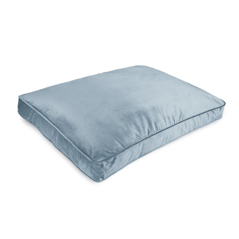 Lit en velours doux réversible recto-verso et réversible Tucker Murphy Pet ™ rempli de fibre de polyester blanc / bleu, Bleu