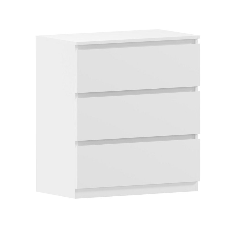 70 cm White Chest of 3 Drawers, White