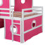 Lit mezzanine avec glissade et maisonnette Lomcrest, pin et panneau de fibres à densité moyenne-124025052-124025053