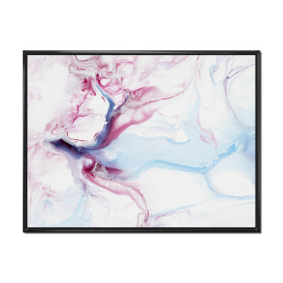 «Blue and Pink Liquide I», reproduction d'art sur toile moderne