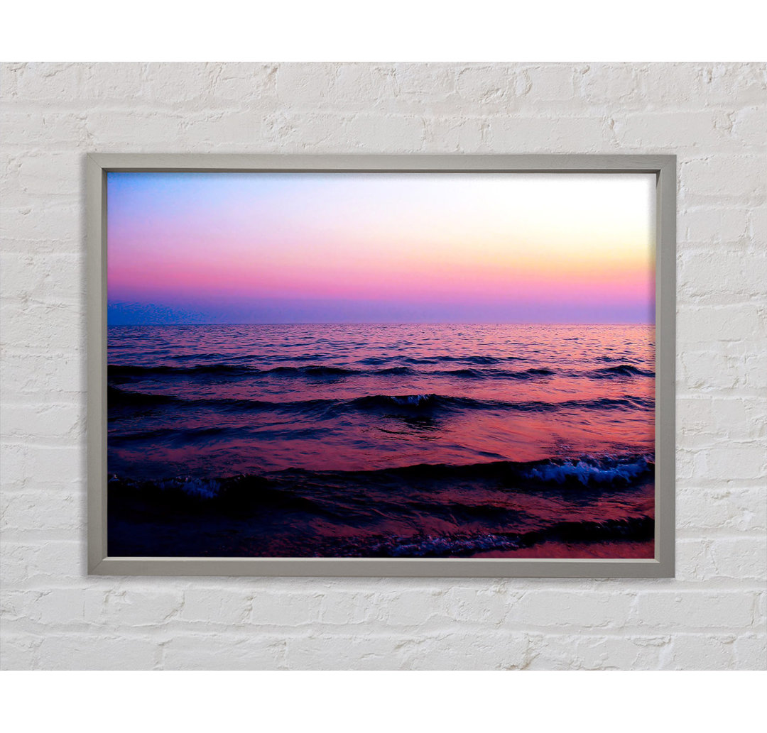 Pink N Purple Waves Of The Ocean - Einzelner Bilderrahmen Kunstdrucke auf Leinwand