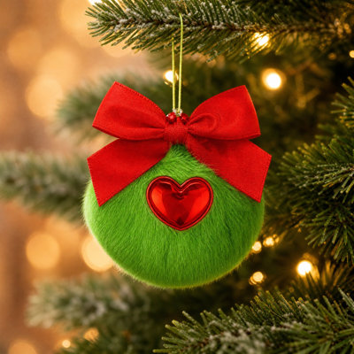 Christmas Bow Soft Green Ball Christmas Tree Decoration Ball Set Indoor Fireplace Pendant Decoration 12pcs