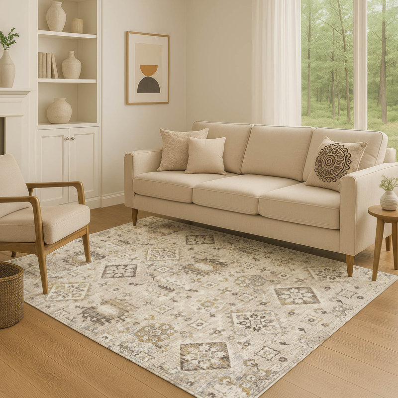 Premium Machine Washable Ariel Global Rug, Rectangle 10' x 14'