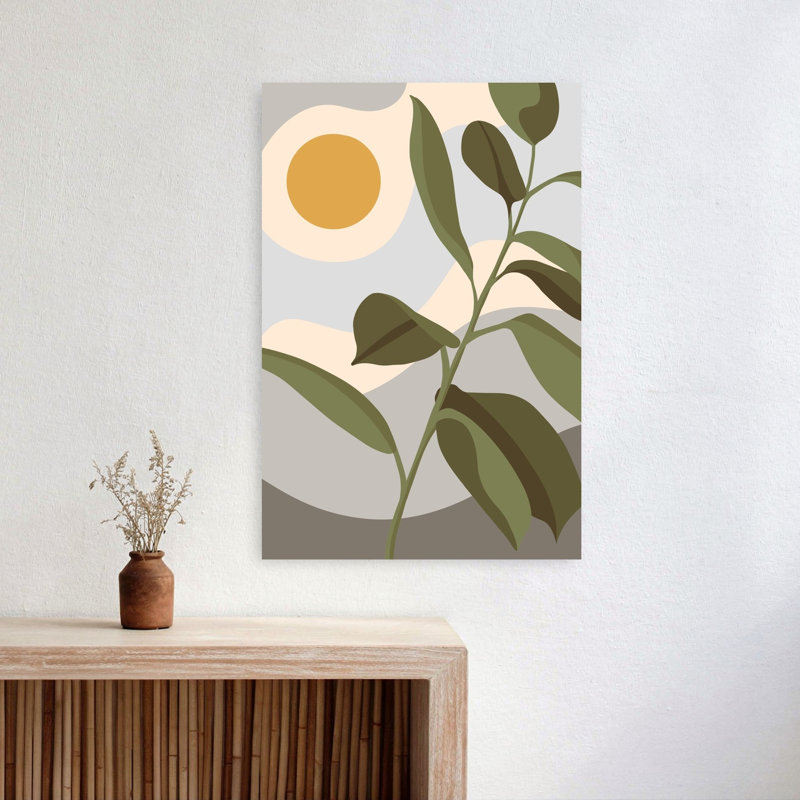 Reproduction d'art mural botanique moderne abstrait et botanique moderne, 24" H x 16" W