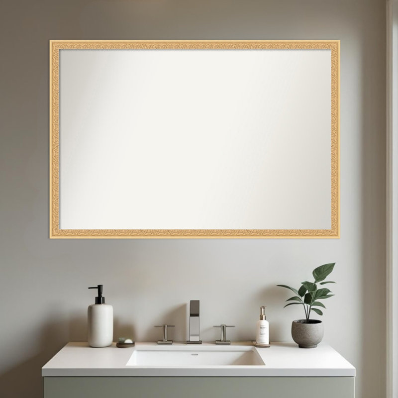 Miroir mural de salle de bain Bethany, 26 po x 38 po, Doré