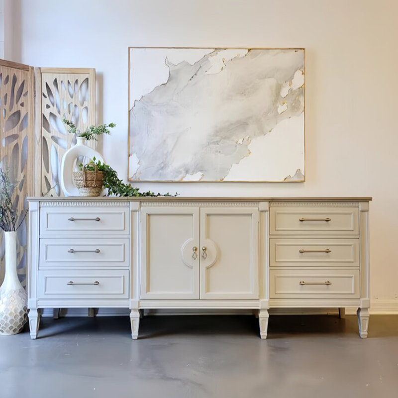 Buffet de luxe minimaliste de style français, H 33,4 po x l 70,8 po x P 17,7 po