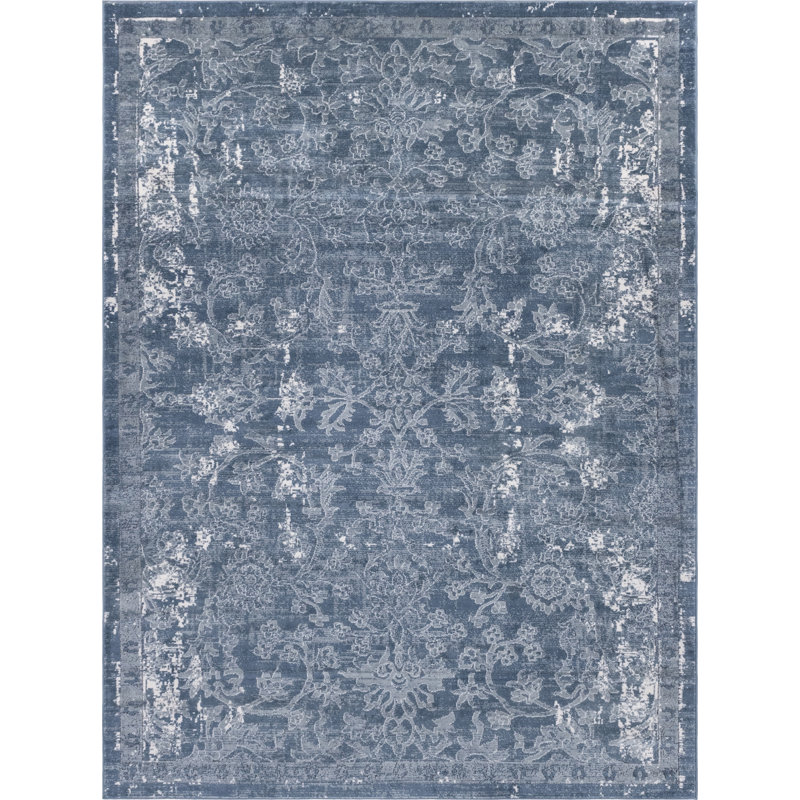 Tapis oriental bleu Charters Towers, Rectangle 7 pi 10 po x 11 pi