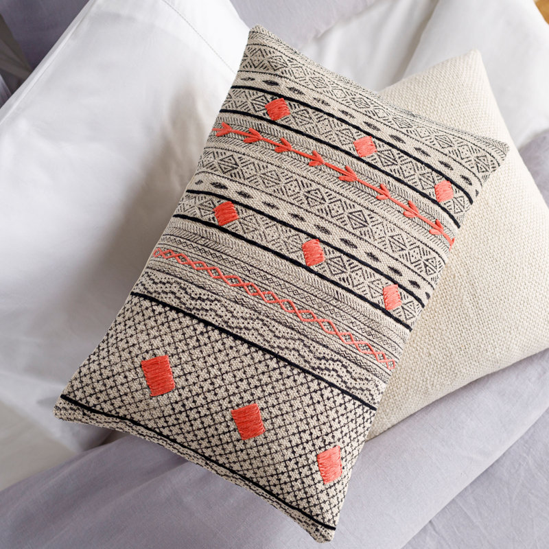 Zoya Embroidered Cotton Pillow Cover