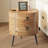 Round Side Table With Drawers Modern Night Stand With Storage Wooden Accent End Table Circle Bedside Table With Metal Legs For Living Room-1357000806