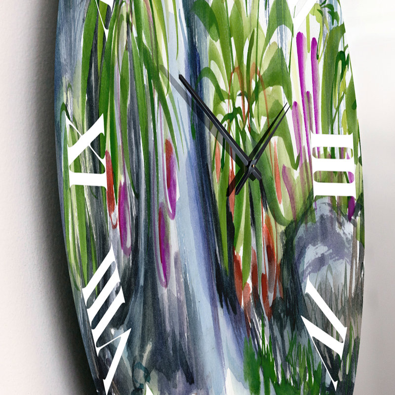 Tropical Plants Oasis - Horloge murale de ferme, Moyenne