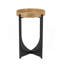 Table d'appoint charmante à plateau supérieur avec base géométrique élégante pour espaces polyvalents