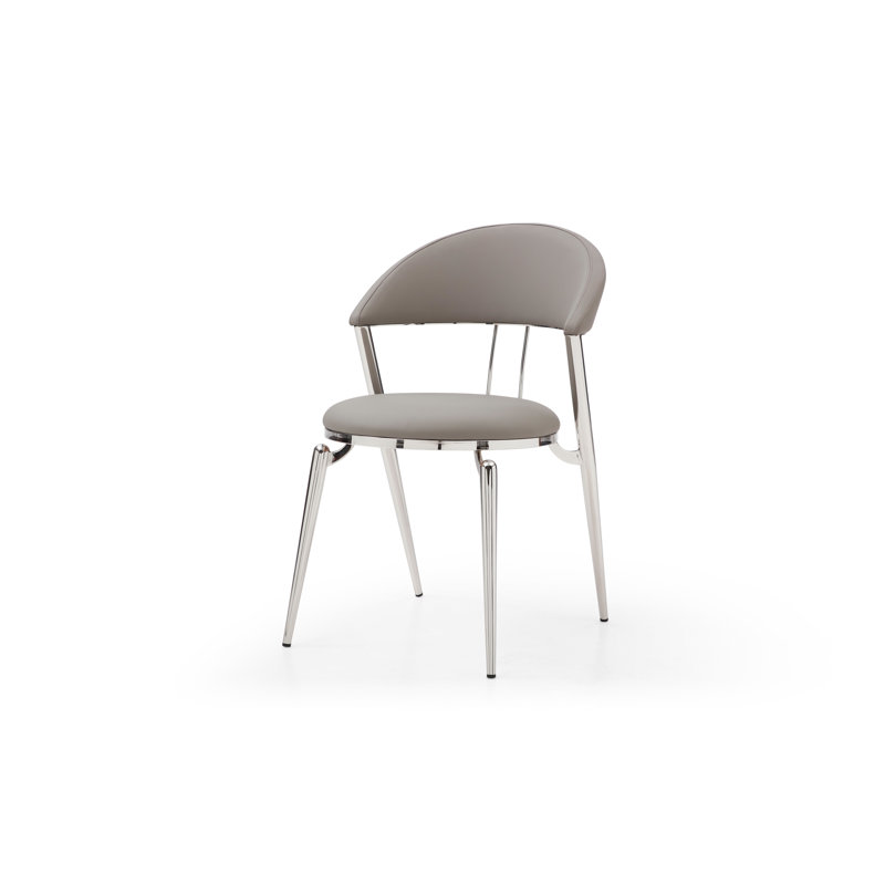 Chaise d'appoint Geneva en acier inoxydable gris