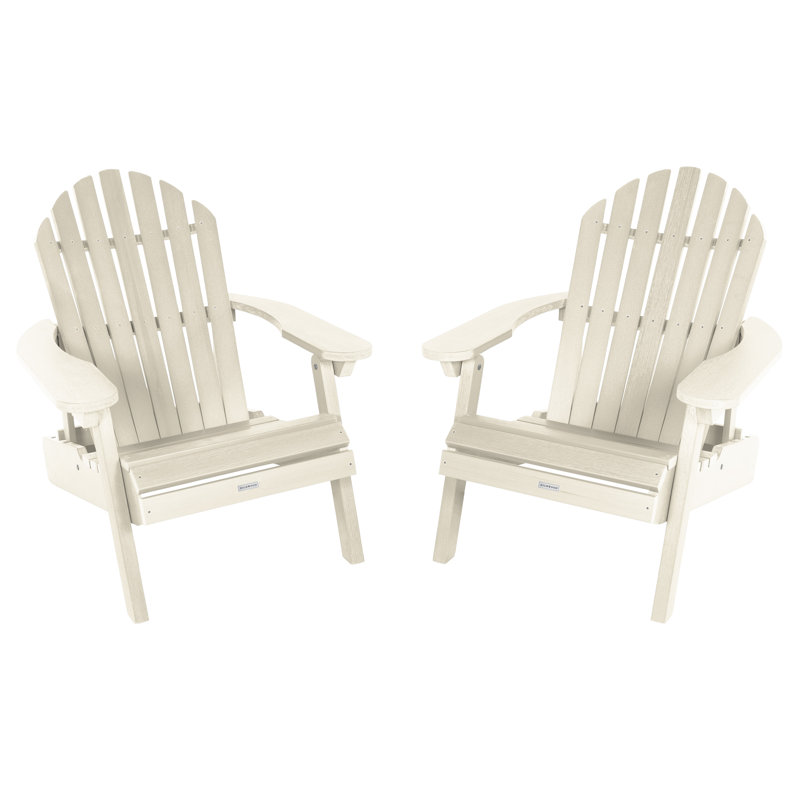 Anette Outdoor Adirondack Set, Whitewash