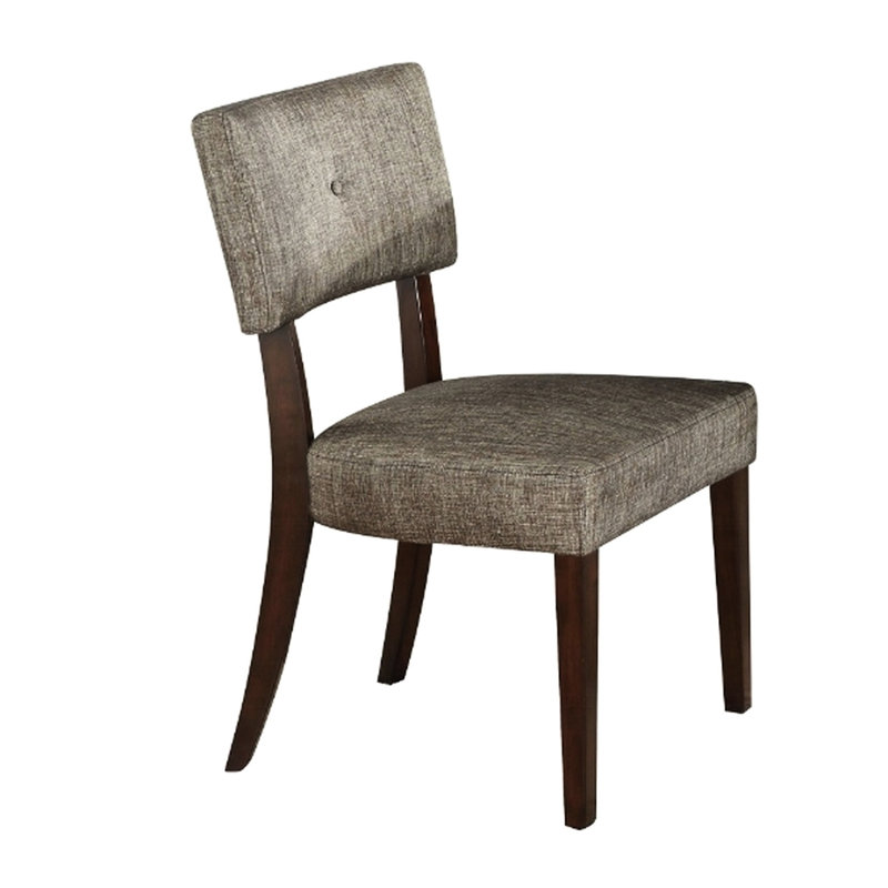 Élégante chaise d'appoint (2) en tissu gris et finition subtile (2 pièces) polyvalente pour la cuisine
