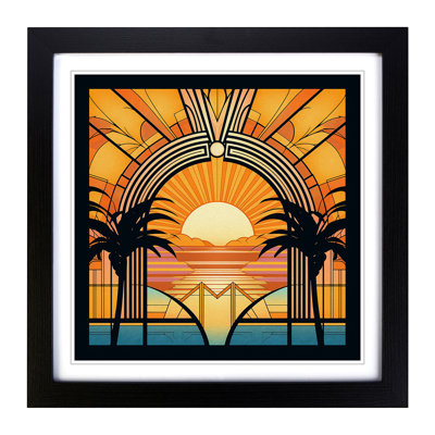 Sunrise Art Deco No.12 - Framed Print
