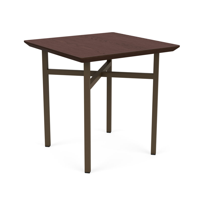 Avon Rx Healthcare Waiting Reception Square End Table Metal Frame 20X20" High Pressure Laminate Top, Cocoa Walnut, Bronze