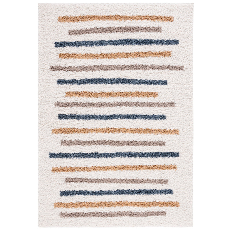 Calico Shag Performance Striped Rug, Rectangle 6'7" x 9'
