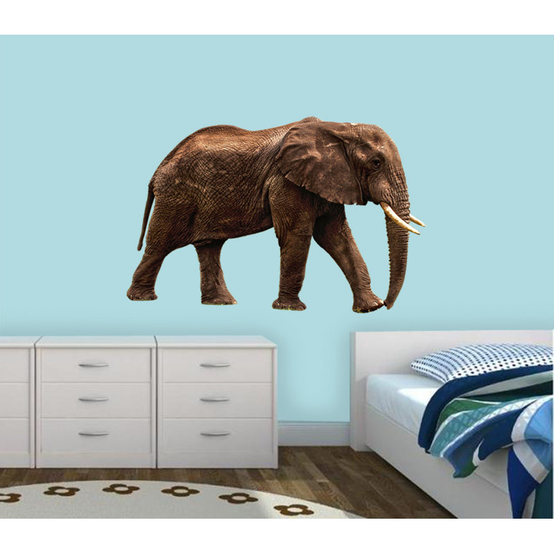 Décalcomanie murale éléphant de safari africain Hundt, H 18 po x l 22 po x P 0,01 po