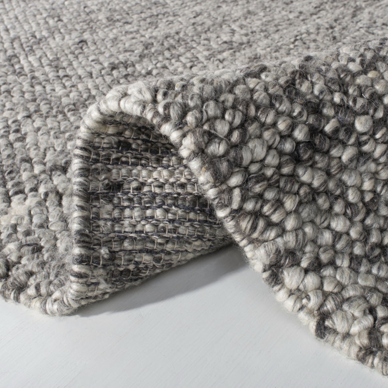 Carisbrooke Lauren Ralph Lauren Hand Woven Wool/Cotton Solid Color Rug in Dark Gray, Rectangle 10' x 14'