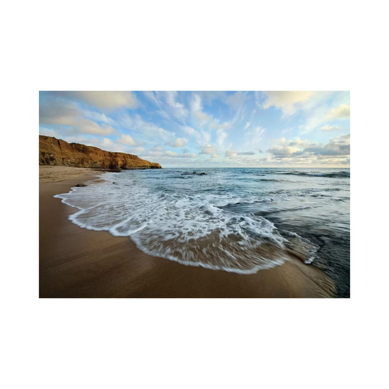 États-Unis, Californie, San Diego. Plage au coucher du soleil au parc des falaises - Estampe numérique sur toile tendue avec châssis
