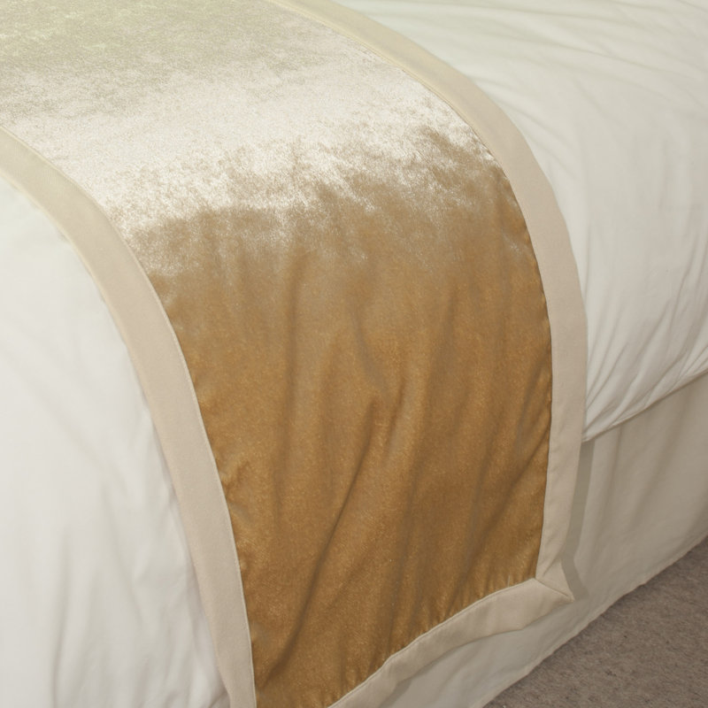 Emmanuelle 100% Polyester Bed Runner, 50cm H x 225cm W, Champagne