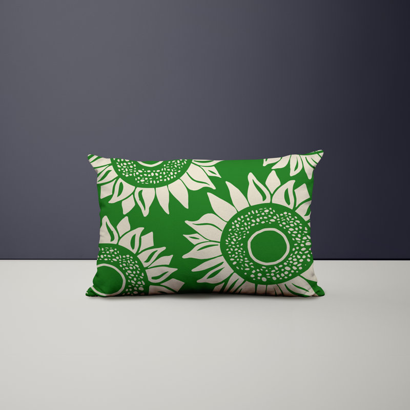 Polyester / Mélange de polyester Housse de coussin rectangulaire intérieure / extérieure lombaire et insert, Vert