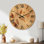 Très grande horloge murale en bois - Aquarelle de feuilles d'automne sauge