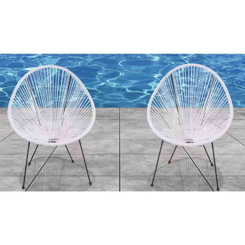 Chaise de patio Sawin Papasan, Blanc
