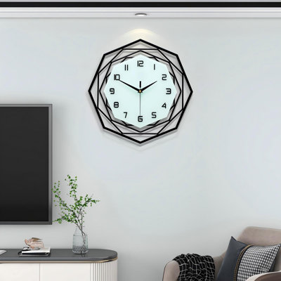 Grande horloge murale pour le décor du salon Grande horloge murale moderne pour la cuisine Chambre à coucher Décoration pour la maison Horloge noire extra géante à piles pour la salle à manger Bureau de la salle de bain