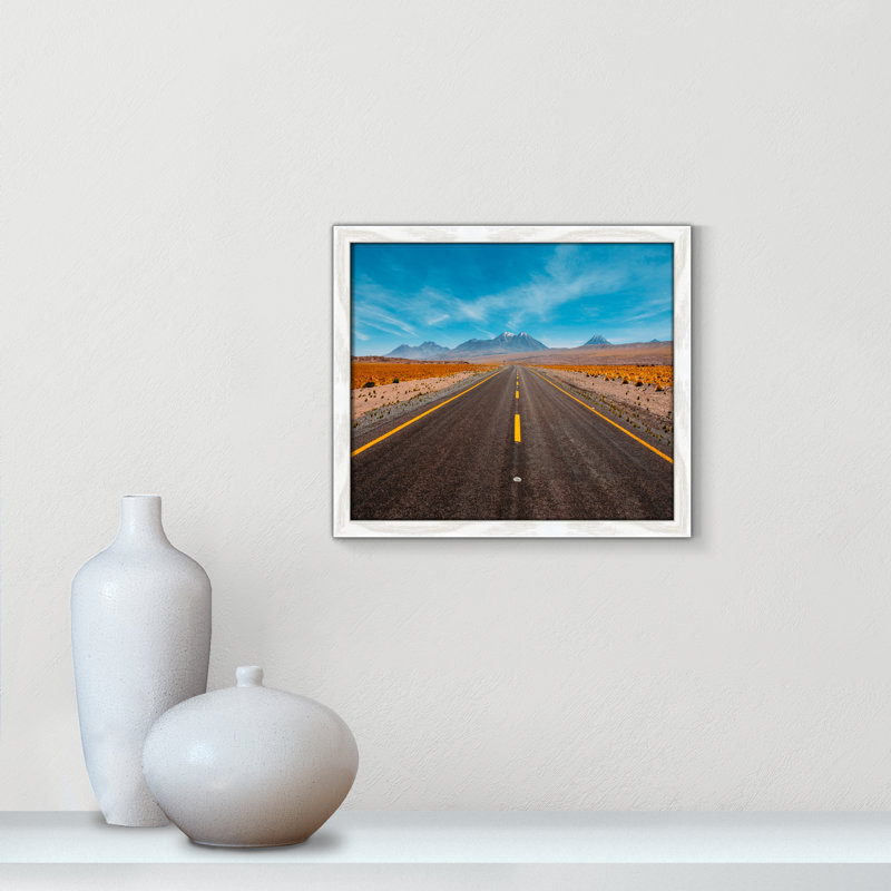«Road trip» par Diego Jimenez, reproduction, H 13 po x l 15 po x P 0,75 po, Cadre blanc mince, Pas de tapis