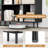 2PCS 4 Cubby Open Bookcase 3-Tier Freestanding Bookshelf w/ Detachable Metal Legs-1080212748