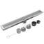 Drain de douche linéaire de 24 pouces, drain de plancher de douche en nickel brossé, ensemble de drain de douche à haut débit avec couvercle de grille amovible