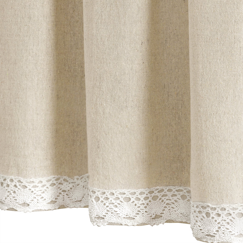Linen Lace Linen Tailored Window Valance, Dark Linen