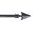 Deco WIndow Curtain Rods for Windows, 66" - 120" Extendable Metal Drapery Rod, Adjustable Curtain Rod with Decorative Arrow Finials for Living Room Bedroom, Black Matt-683627086-683627091