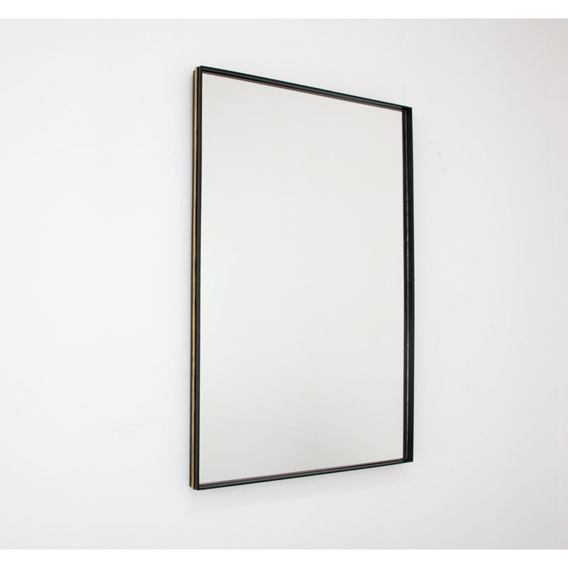 Sonya Rectangle Metal Mirror, Black